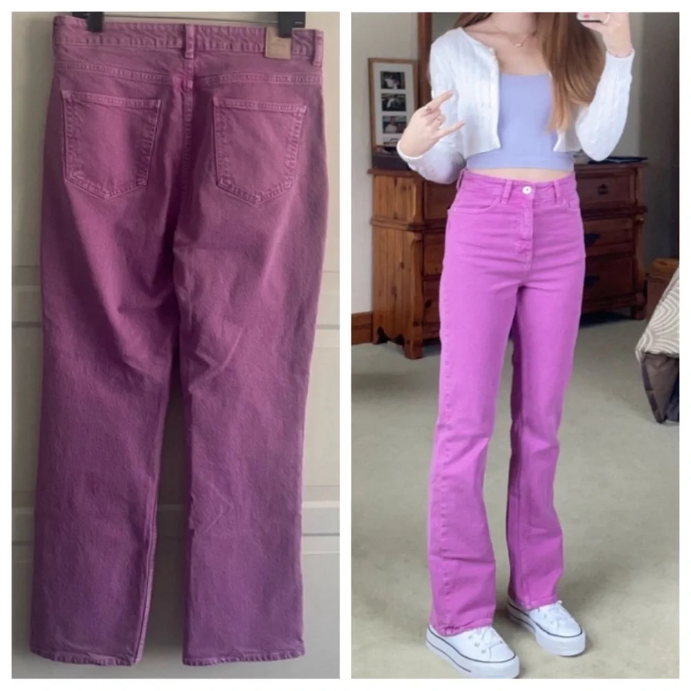Zara pinkish purple straight leg jeans 30830
